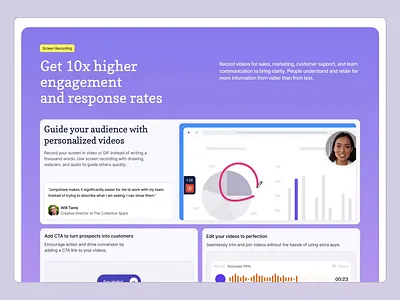 Features section for Jumpshare Website Redesign animation design interaction landing page marketing site motion playful prototype saas ui web design