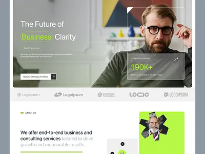 Business Consulting Landing Page agency business clean consulting corporate design figma landingpage marketing minimal modern professional startup strategy ui uiux ux webdesign website webui