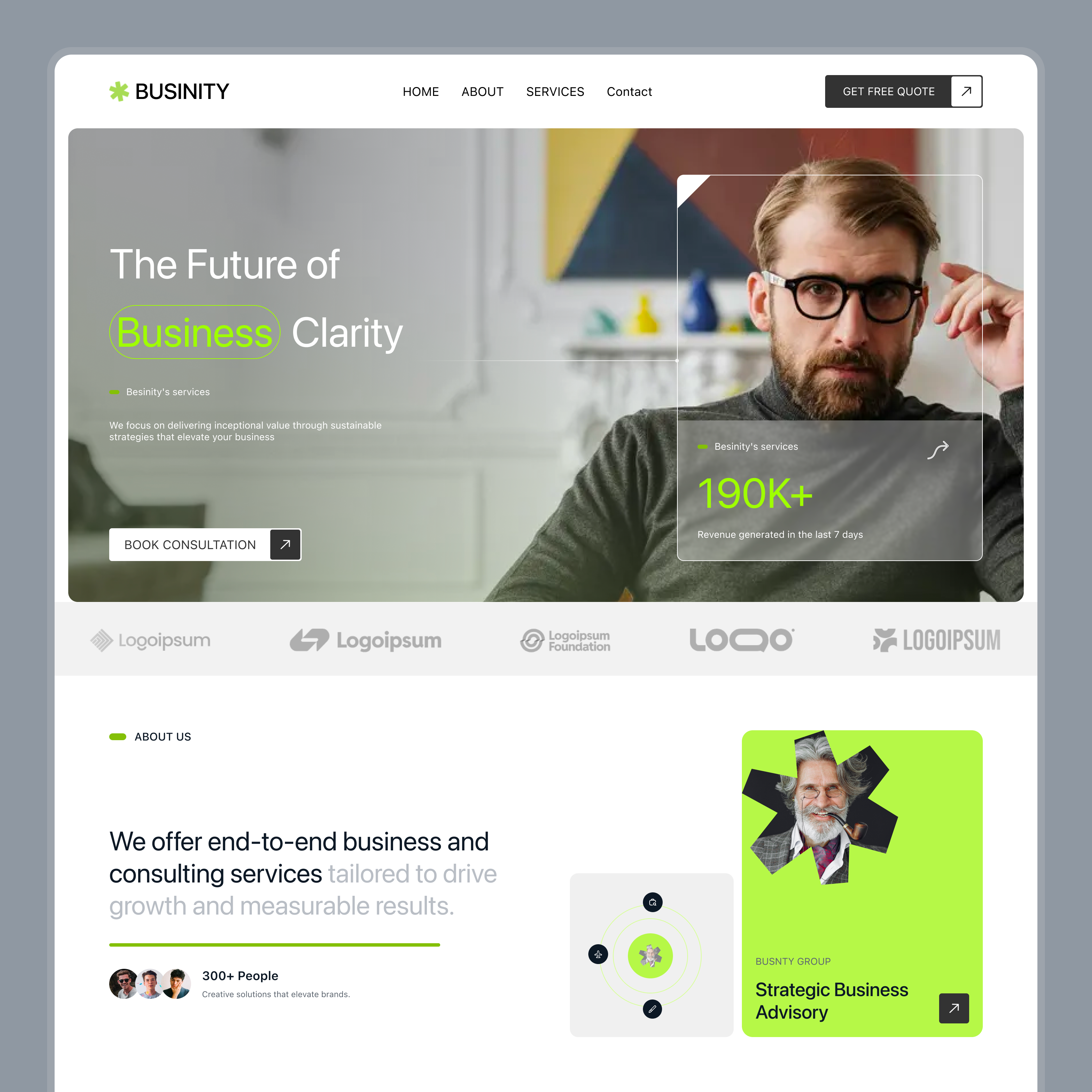 Example of Business Consulting Landing Page