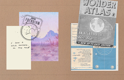 Wonder Travel, sketchbook collage concept art digital collage fine art illustration narrative design