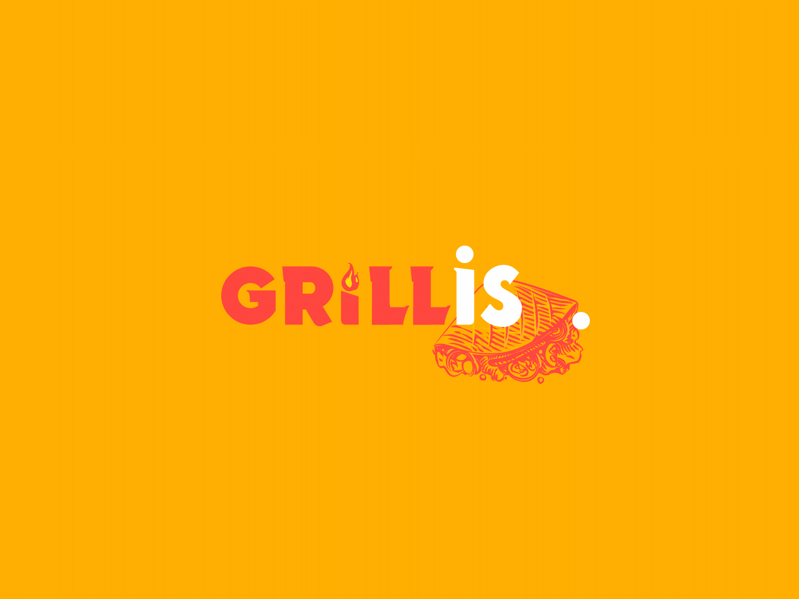 Grillis logo branding design food grill illustration kebab logo streetfood