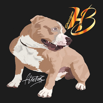 pitbull digital illustration