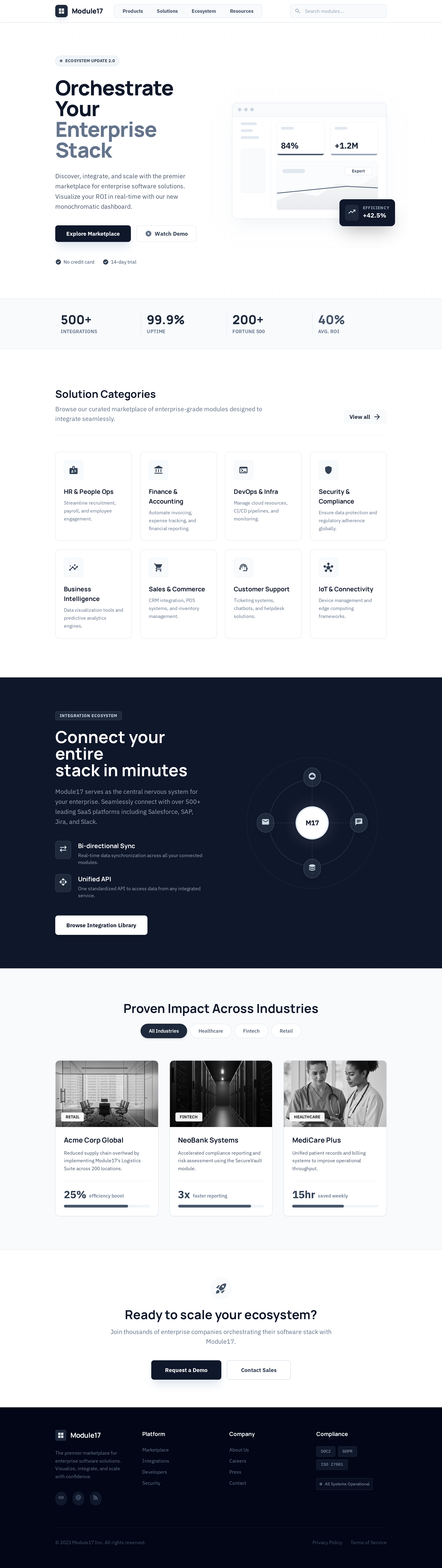 Module17 landing page ui web design