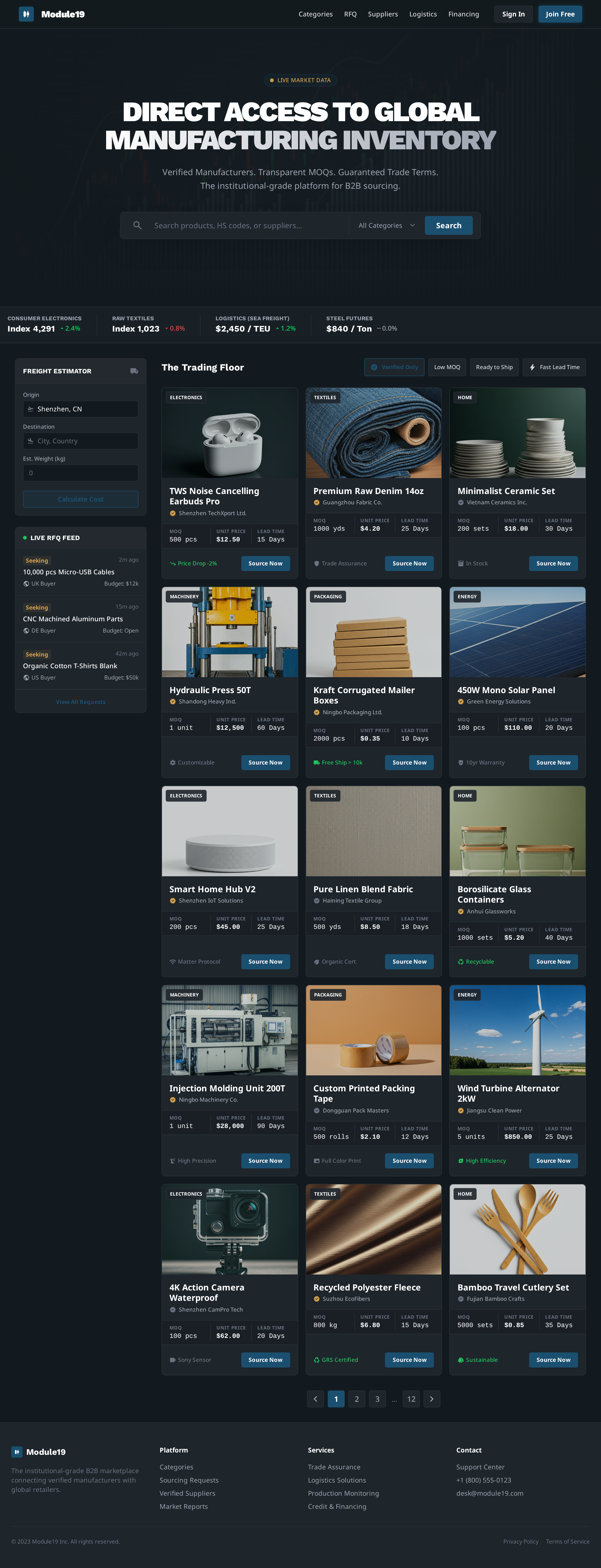 Module19 e commerce landing page marketplace ui web design