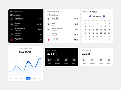 Banking UI kit bank business card design fintech ui ui component uiux