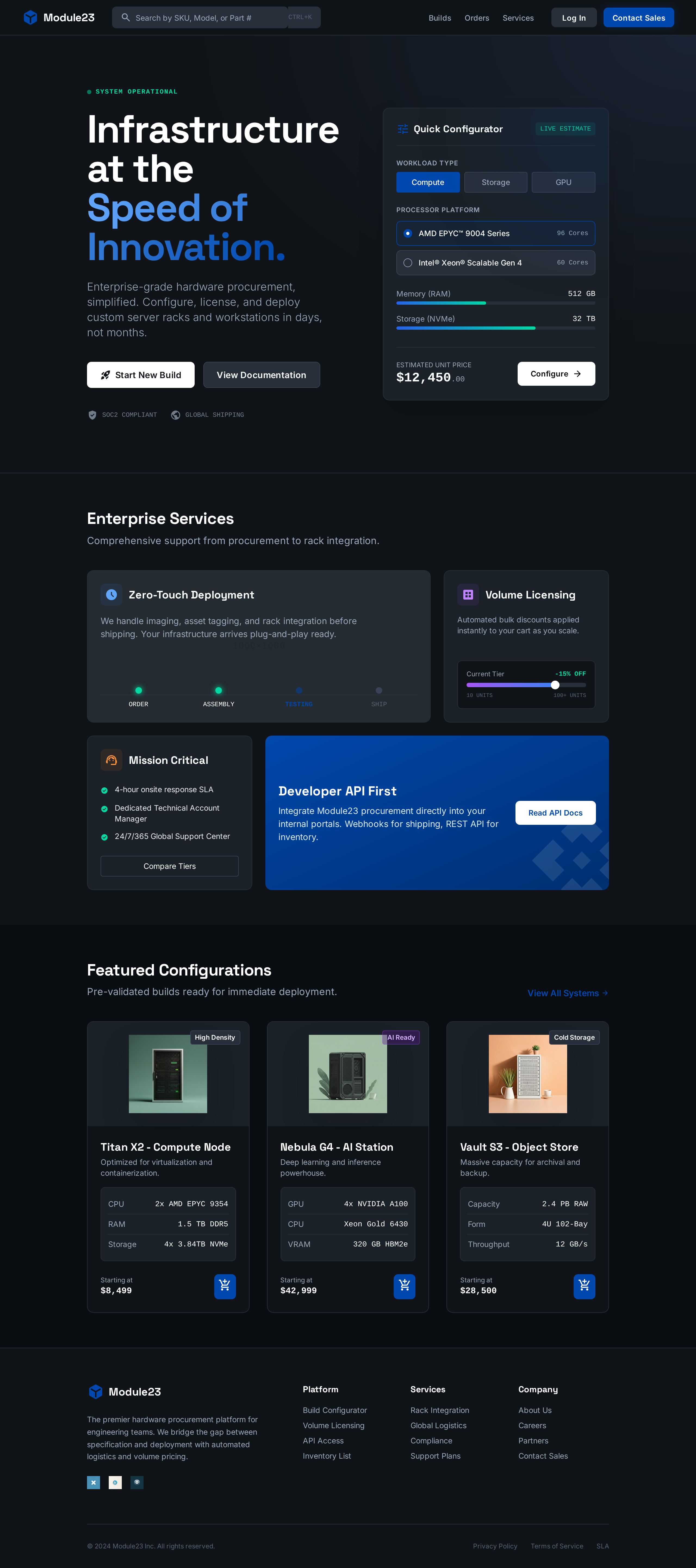 Module23 landing page ui web design