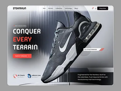 Ecommerce Shoes Website athletic shoes ecommerce design fashion footwear hero section home page landing page minimal nike online store shoes ecommerce shoes website shopify sneaker design sport branding sports ecommerce sportswear visual design web design