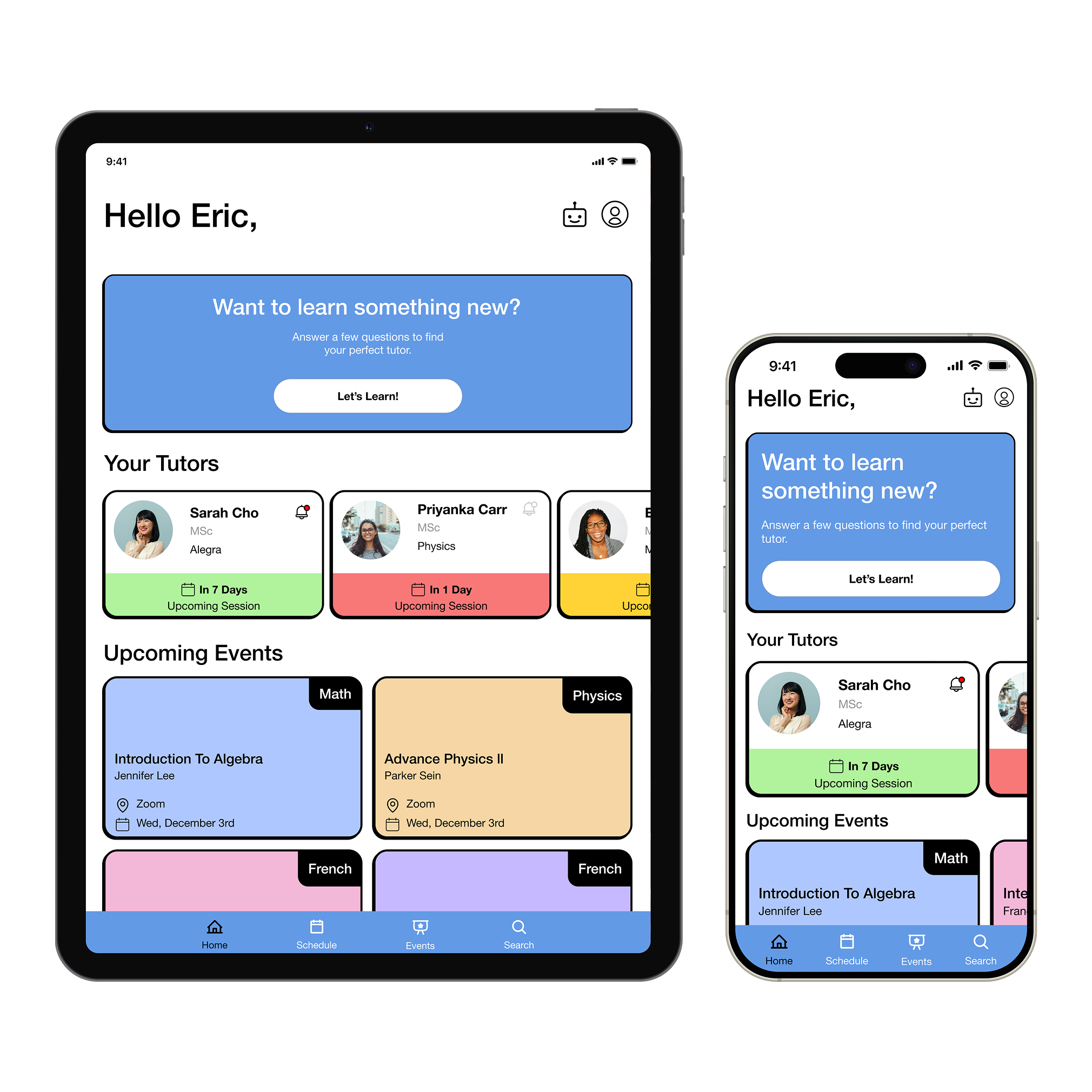 Online Tutoring App branding design figma illustration logo product design prototyping ui ui design ux ux research