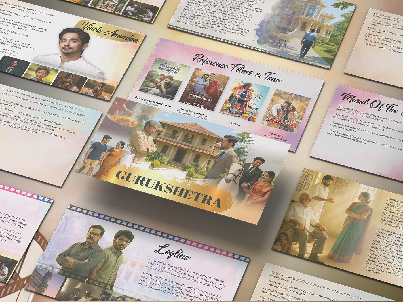 Gurukshetra | Film Pitch Deck Presentation adobe illustrator adobe photoshop creative presentation design film film deck film pitch deck presentation graphic design graphic designer illustration motion graphics movie movie deck pitch deck pitch deck design powerpoint presentation story visuallization