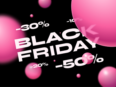 Black Friday banner black friday branding bubble discount floating percentage pink sale text