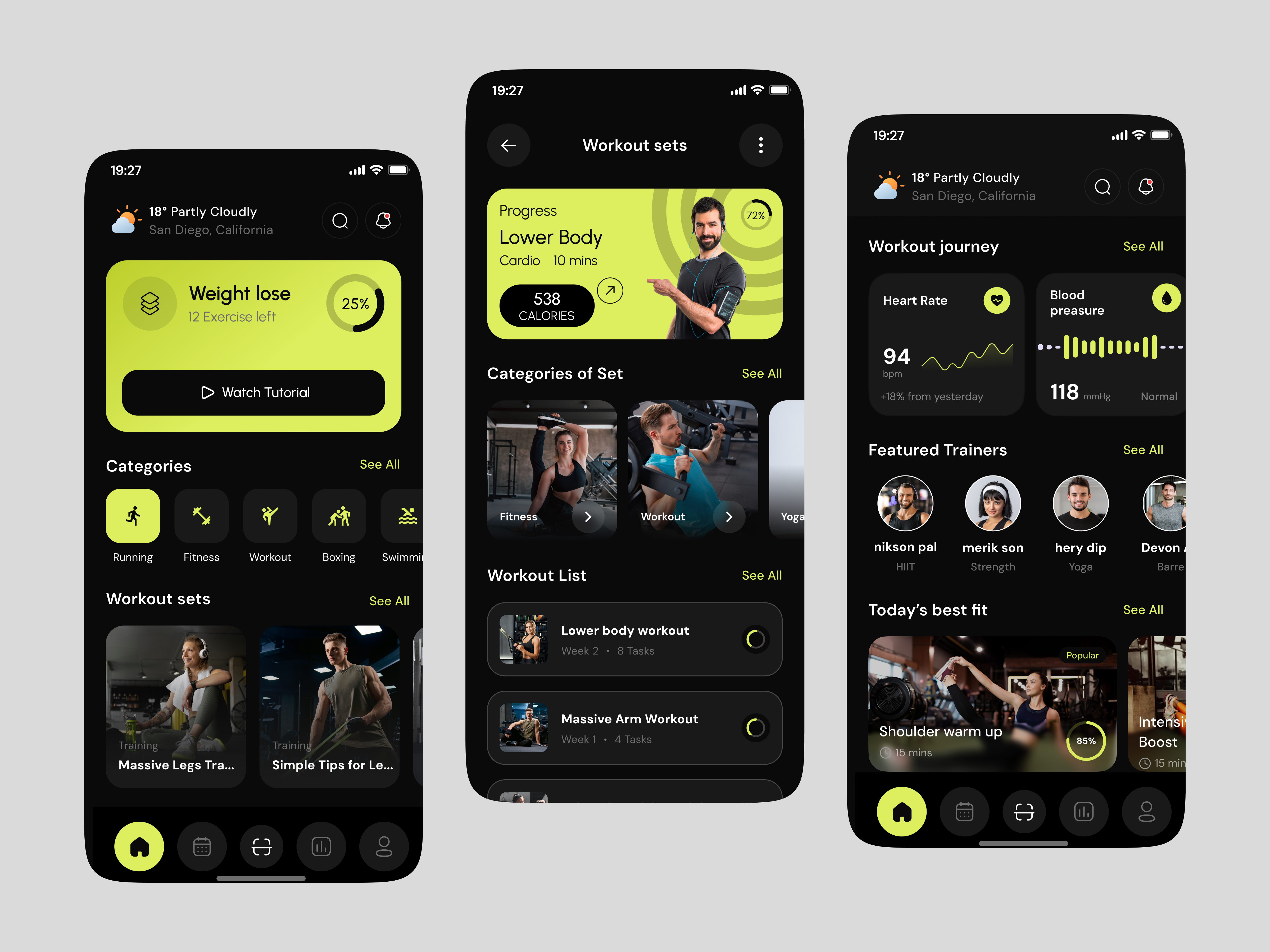 Example of Fitness Mobile App UI/UX Design