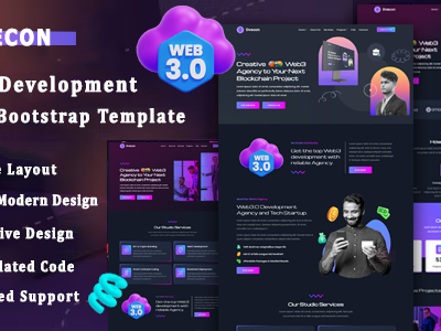 Dvecon - Web3 Development Agency Bootstrap Template by Bright Light on ...