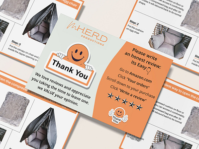 Amazon Insert Card Design For M H.E.R.D PRODUCTIONS advertising amazon amazon insert card amazon products amazon thank you card branding card design cards design insert card post card postcard print design product insert card thank you card