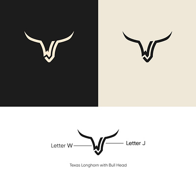 JW Logo by Texas longhorn bull head bull head logo logo design minimal logo texas logo vector