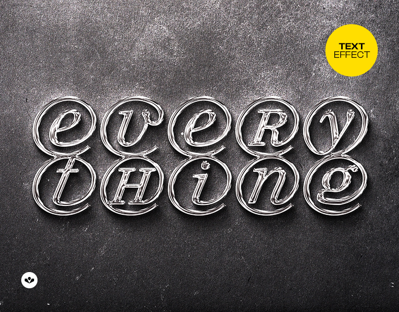 Realistic Silver Text Effect chrome design graphic design silver solasome template typography