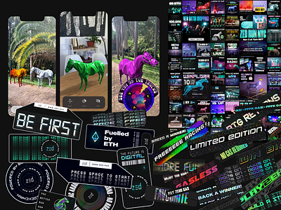 Case Study | Visual Design for ZED RUN advertising ar blockchain content design cryptocurrency ethereum finance fintech futuristic gaming poster product design racing sticker stickerpack video game web3