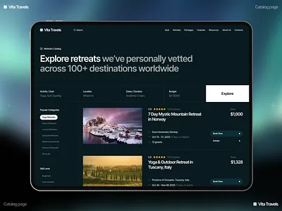 Web Design for Travel Landing Page – VITA agency website best web design business website cool website corporate website creative website landing page modern website professional website travel agency website travel app travel dashboard travel landing page travel logo travel website web design web design inspiration web ui website website design