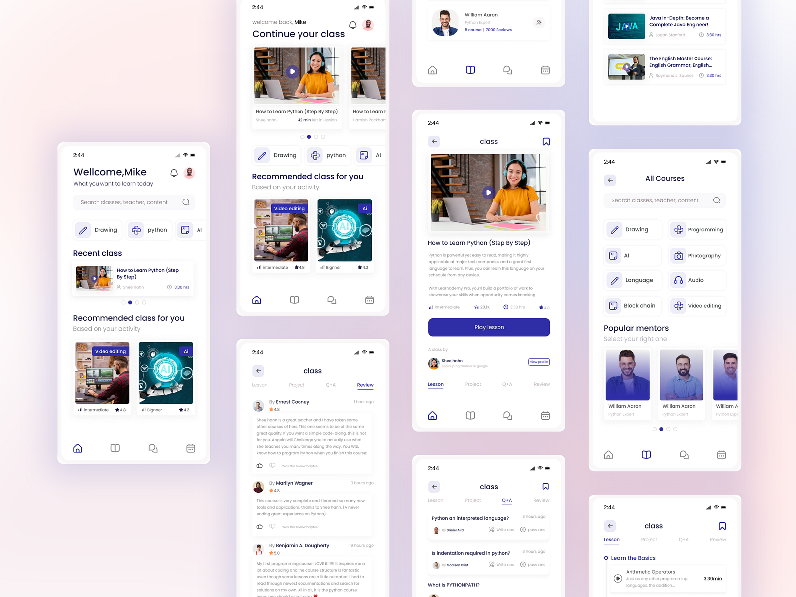 Ui Design | e-Learning App by Isharul Islam on Dribbble