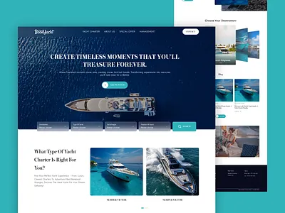 VIP Yacht Website Design 🛥️✨ 3d animation branding clean design design figma graphic design illustration inspiration logo minimal design motion graphics ui ux vip vip yacht yacht