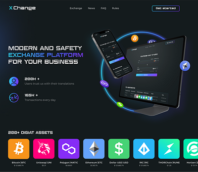 Cryptocurrency exchange crypto cryptocurrency cryptocurrency exchange exchange landing page ui uiux web design