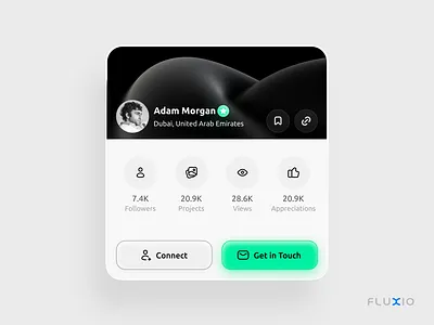 Profile Card blur button card clean design engagement interaction minimal design profile