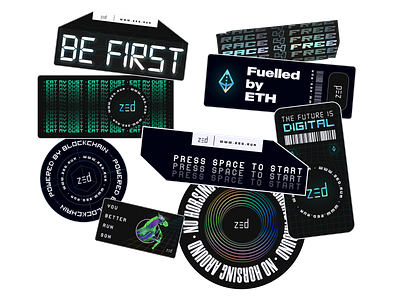 Sticker Packs for ZED RUN blockchain brand crypto defi fintech futuristic gaming indie merch nft product sticker stickerpack token video game web3 y2k