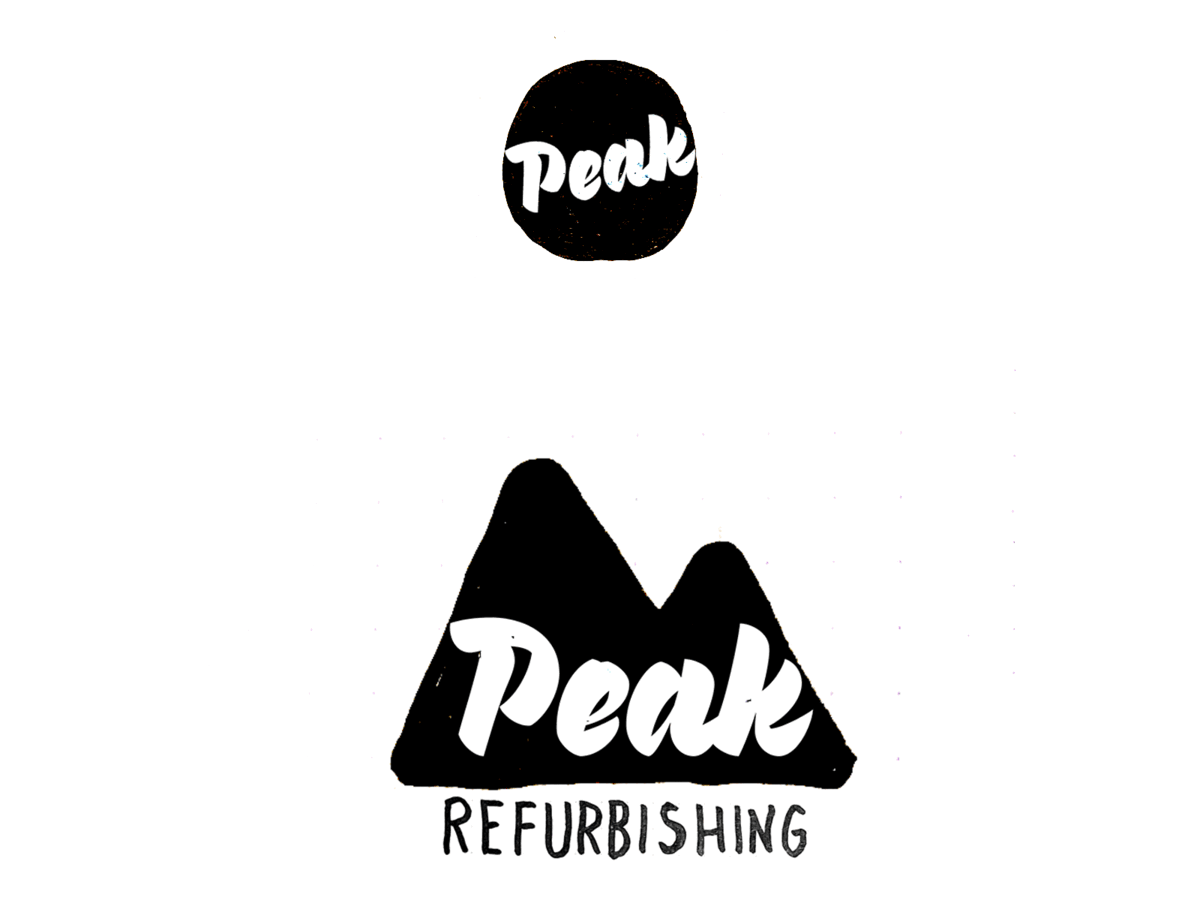 Peak Refurbishing (Roughs) logo roughs sketches