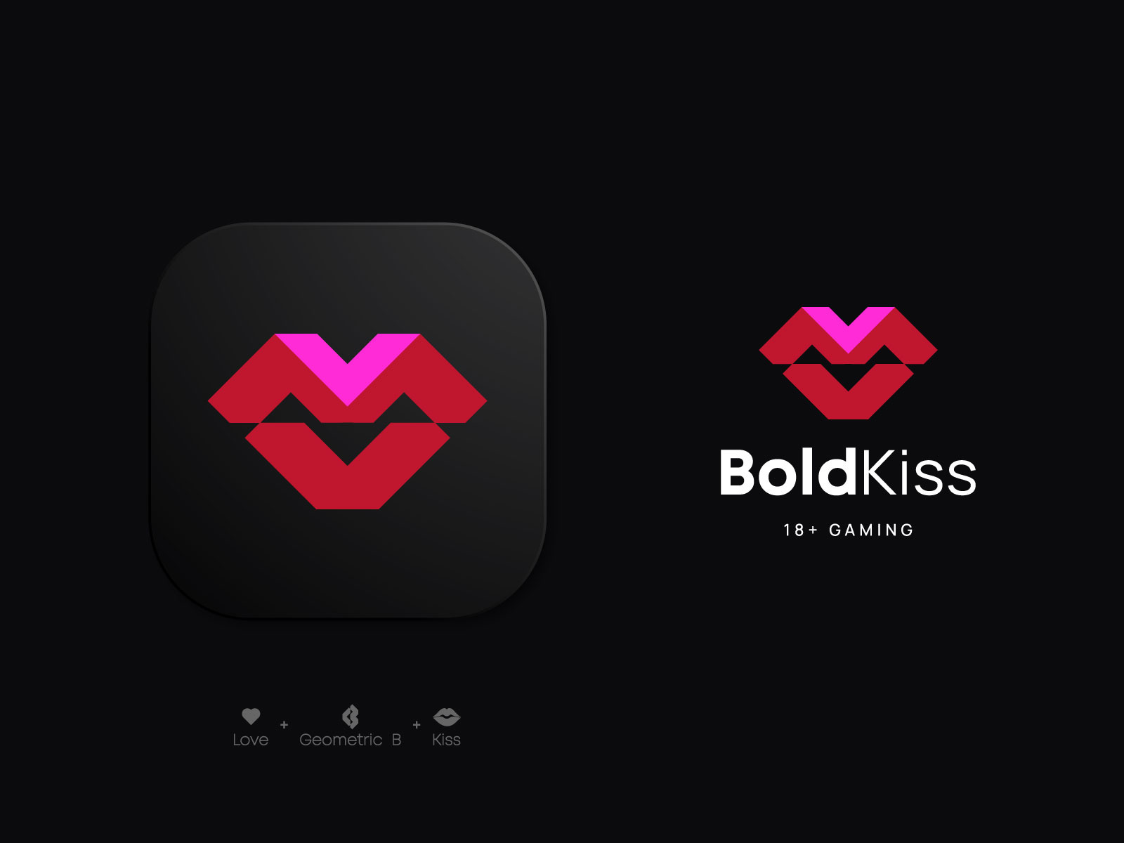Modern B + Love Logo for Adult Gaming & Esports Brands 18 plus gaming adult gaming b logo bold logo brandidentity branding creative logo digital branding esports logo gaming logo kiss logo logo logo inspiration logodesign logotype love logo minimal logo modern logo neon logo streamers logo