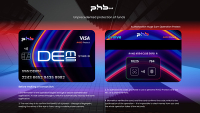 phb bank bank banking color credit card crypto demin dems graphic design illustration logo money security