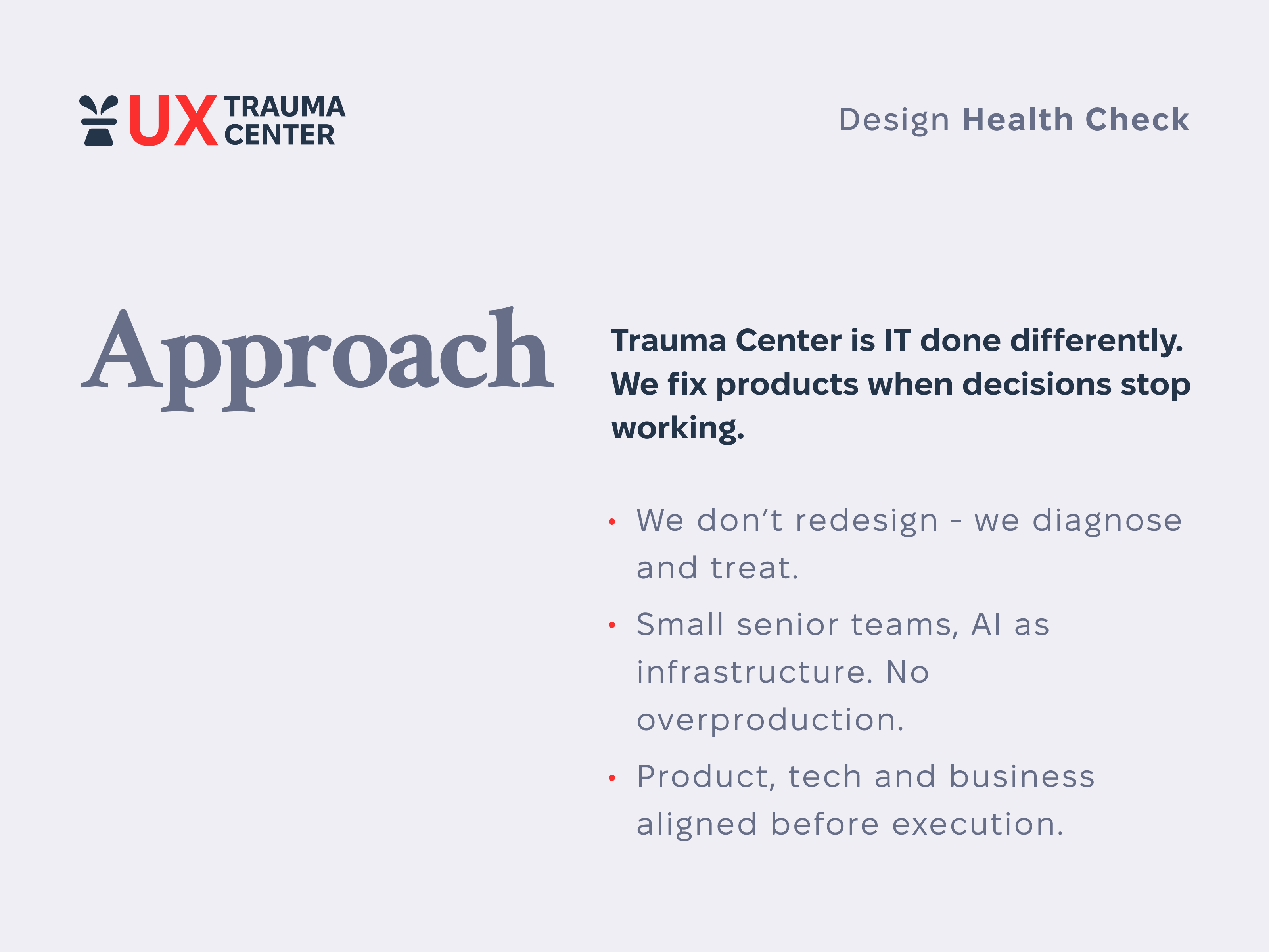 Example of Design Health Check