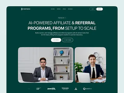 AI Referral Program Landing Page affiliate ai ai agent hero section homepage landing page landingpage personal ai agent referral program ui ux web design