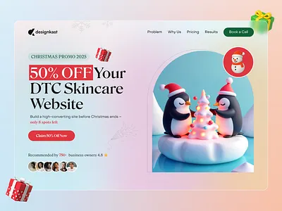 Christmas 2025 | DTC Skincare Page christmaspromo conversionoptimization conversionrate ecommerce ecommercedesign ecommercewebdesign landingpagedesign limitedoffer minimaldesign promodesign salespage scarcitymarketing seasonalcampaign shopifydesign skincarewebsite uidesign urgencymarketing uxdesign webdesign webdesign2025