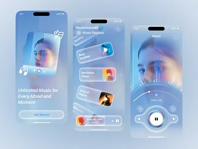Immersive Music Experience Mobile UI app concept app design audio app design audio player audio service audio streaming mobile app mobile ux modern ui music music app music platform palylist user interface ux design