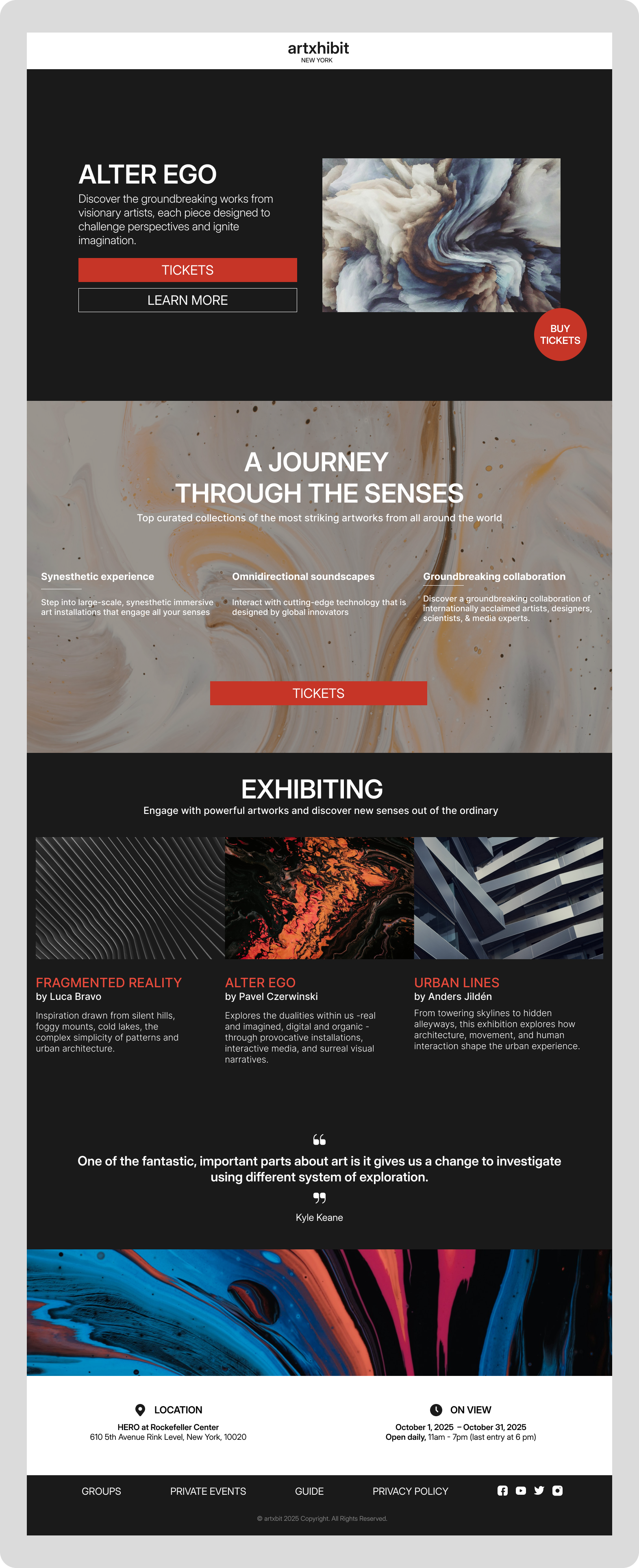 Exhibition Landing Page graphic design landing ui ux