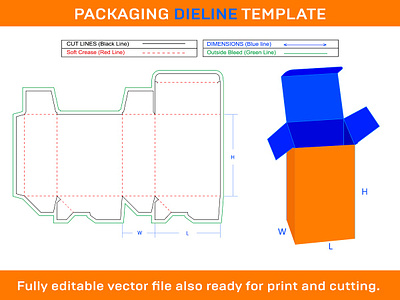 Auto Lock Box, Storage Box, Gift Box Dieline Template box box die cut design dieline illustration packaging packaging design vector