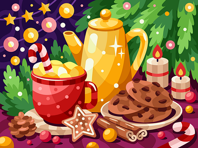 Christmas coffee adobe illustrator design graphic design illustration vector