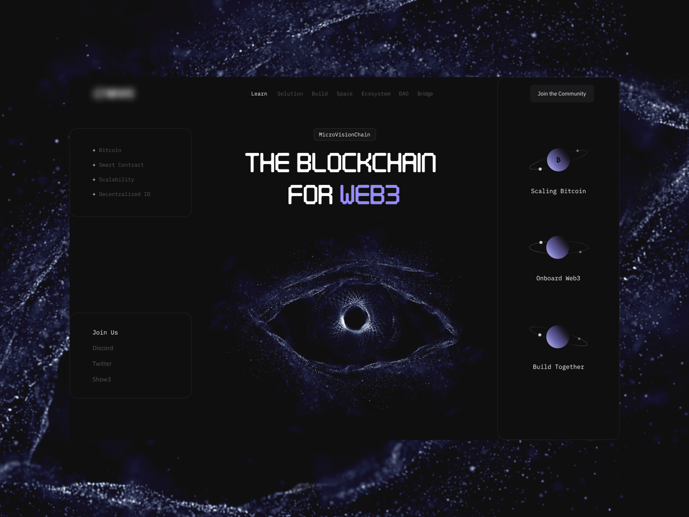 Example of UI design for Web3 platform