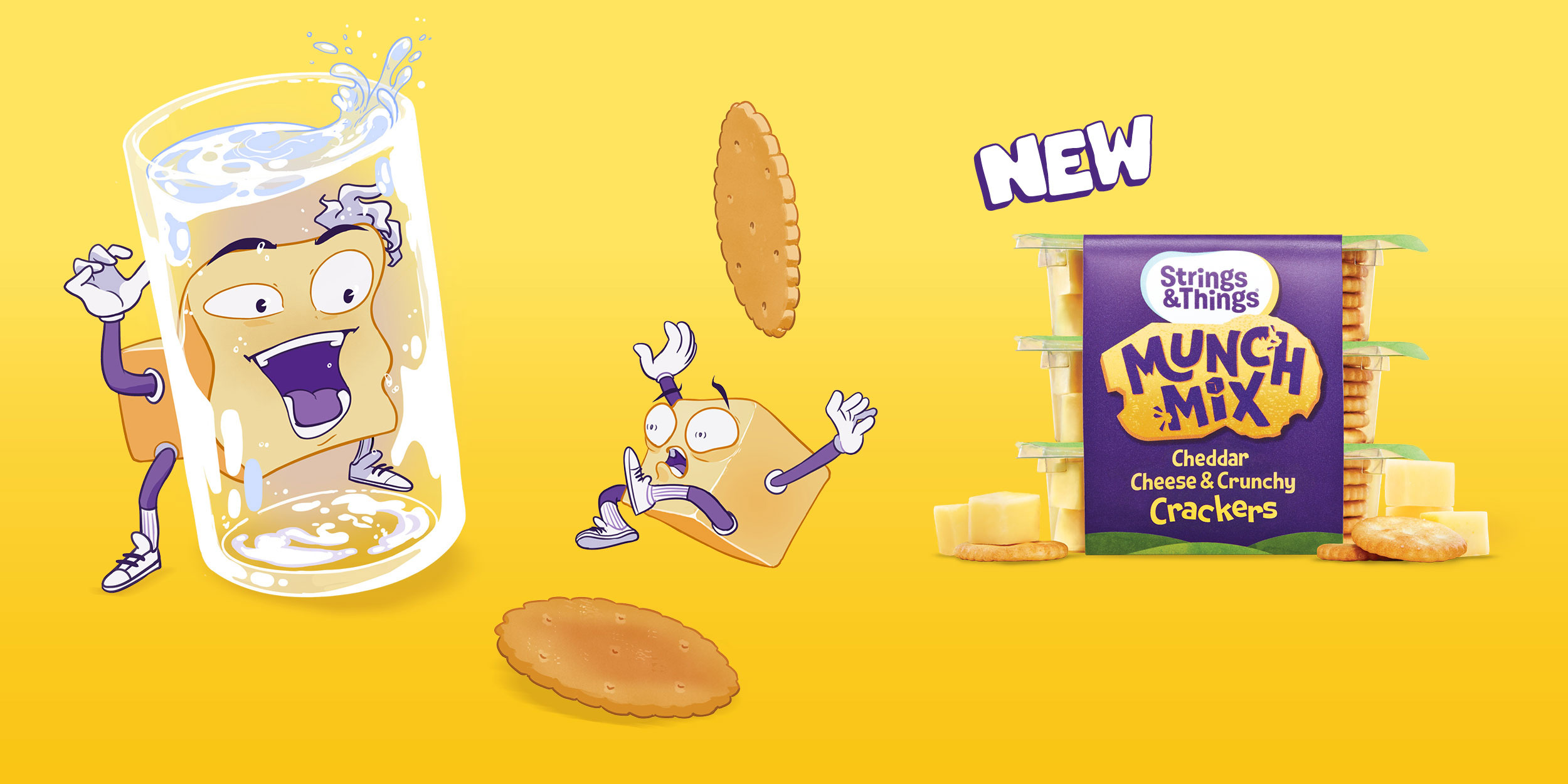 Munch Mix advertising branding character food and drink food packaging illustration