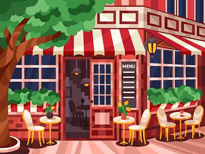 Spring cafe adobe illustrator design graphic design illustration vector