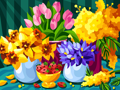 Spring flowers adobe illustrator design graphic design illustration vector