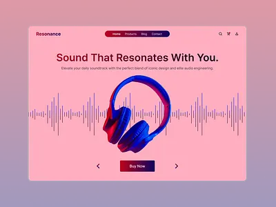 Resonance — Premium Audio Landing Page Concept accessories design animation branding electronic accessories design headphone design landing page design product design stylish landing page design stylish uiux design stylish website design ui uiux design web design