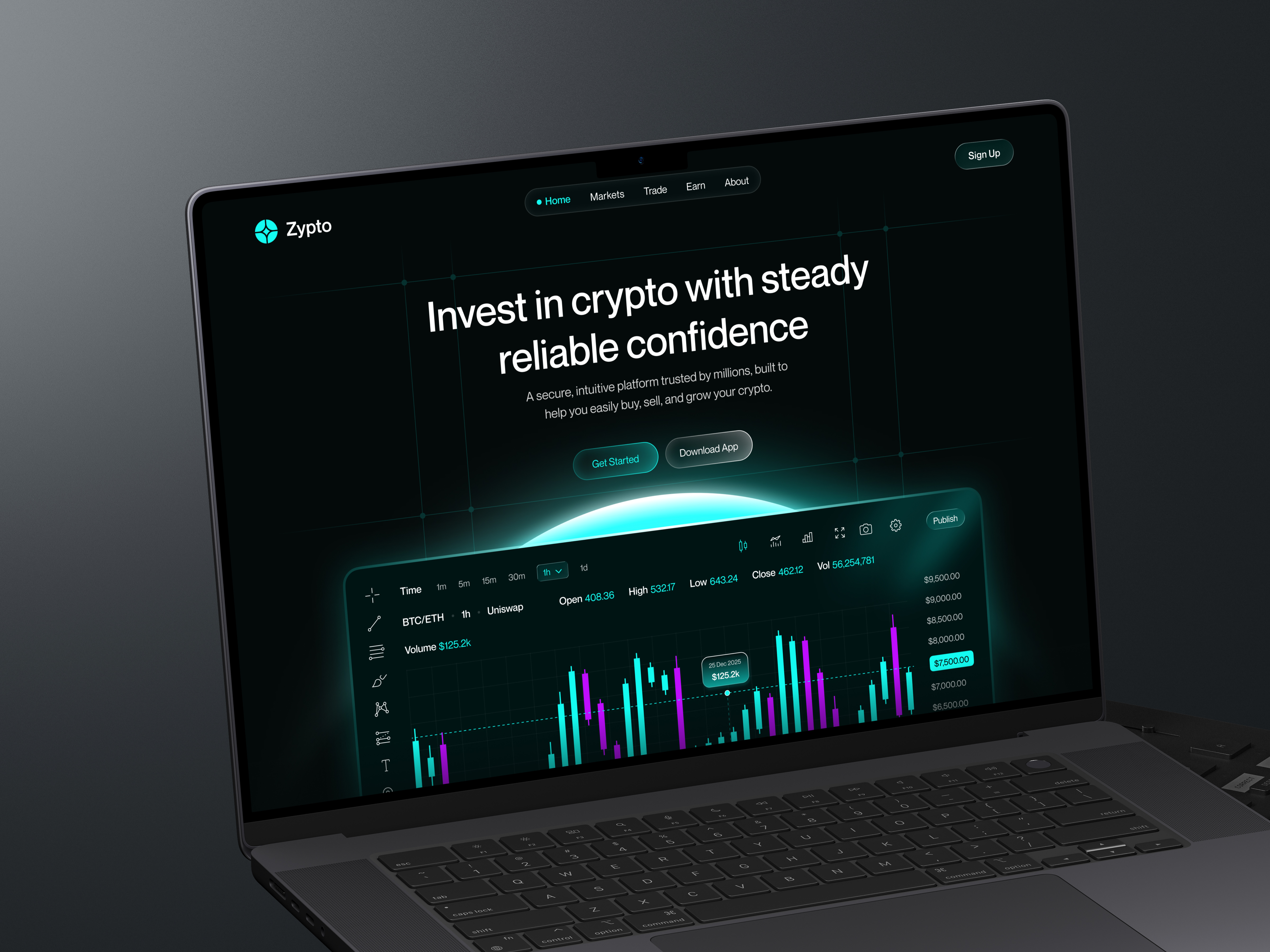 Example of Crypto Trading Platform UI/UX Design