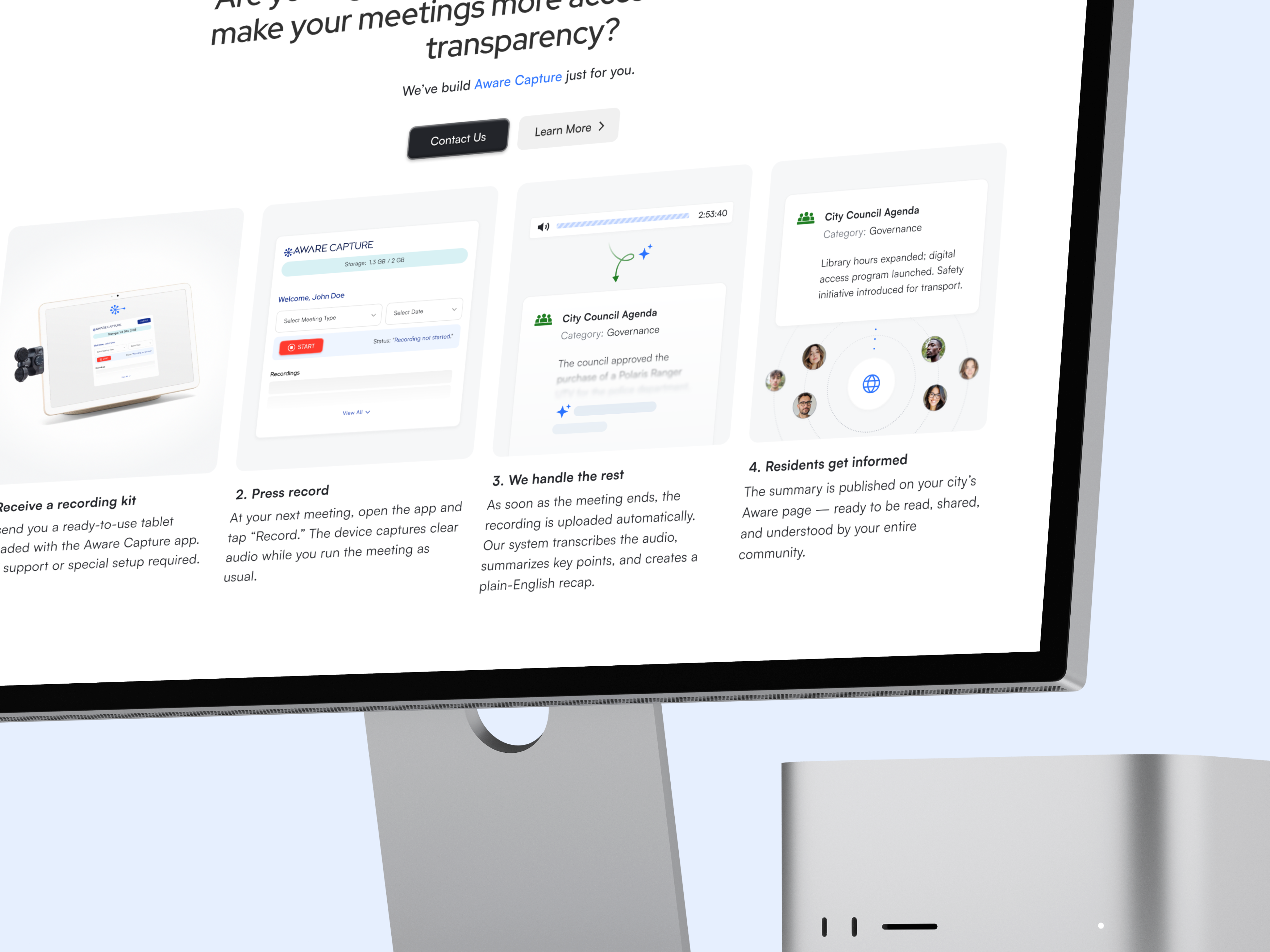 Example of Process Overview Page Section for a Civic Engagement Platform