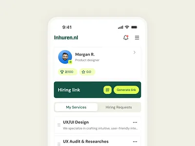 Profile Management Screen for a Freelancer Marketplace account screen freelancer platform hiring flow marketplace mobile app mobile ui onboarding product design profile management services marketplace ui design ux design