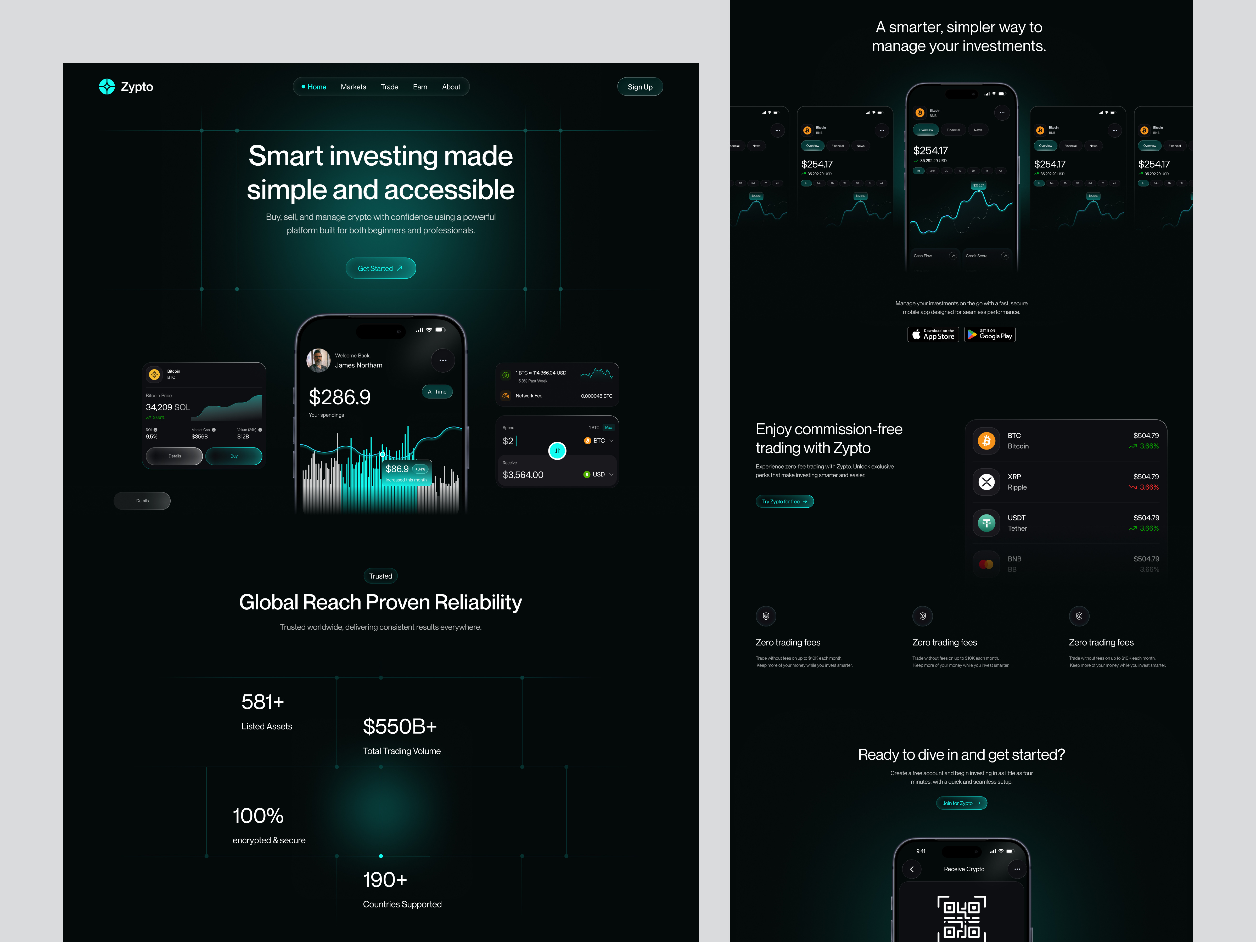 Example of Crypto Trading Platform UI/UX Design