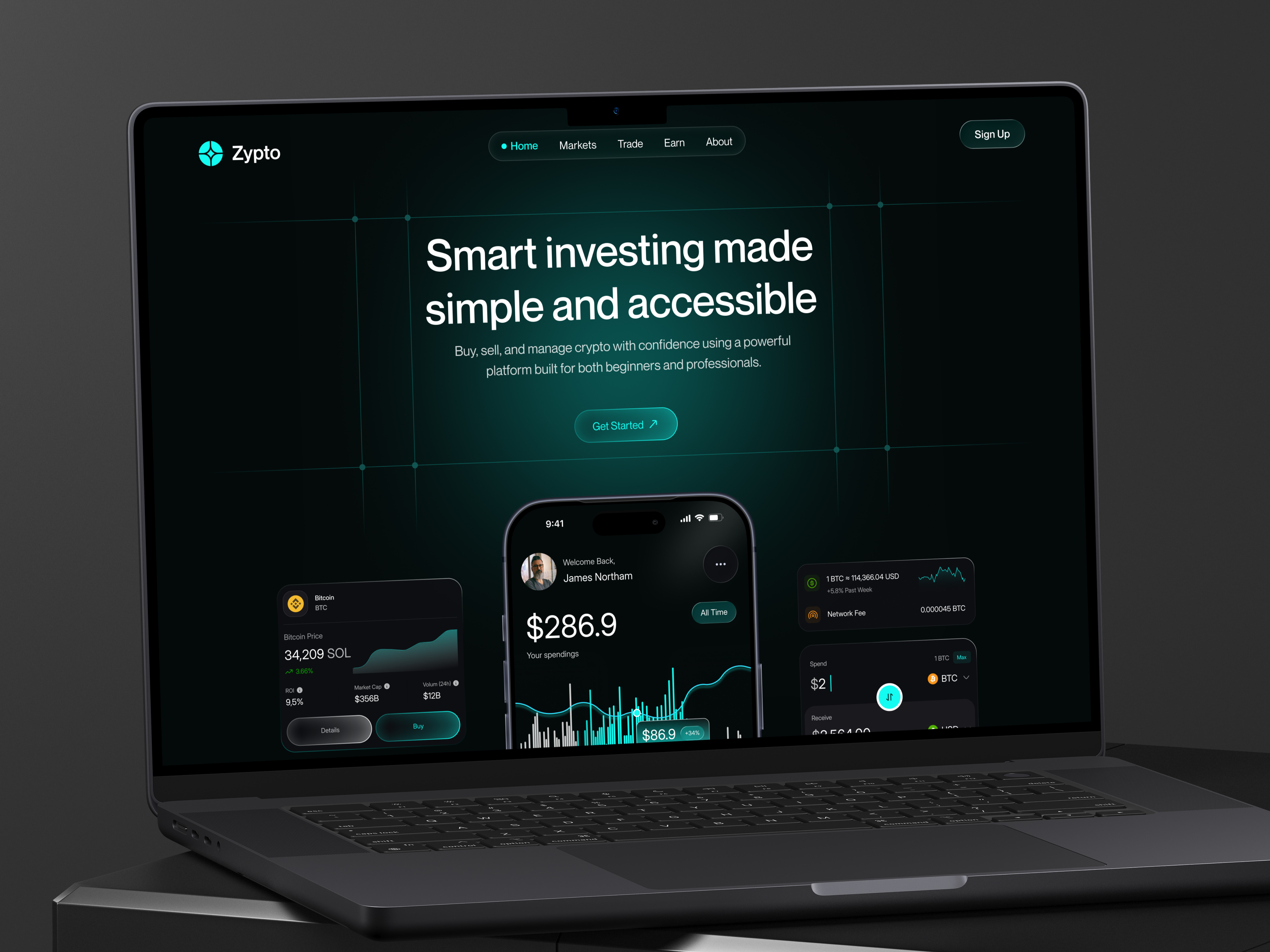 Example of Crypto Trading Platform UI/UX Design