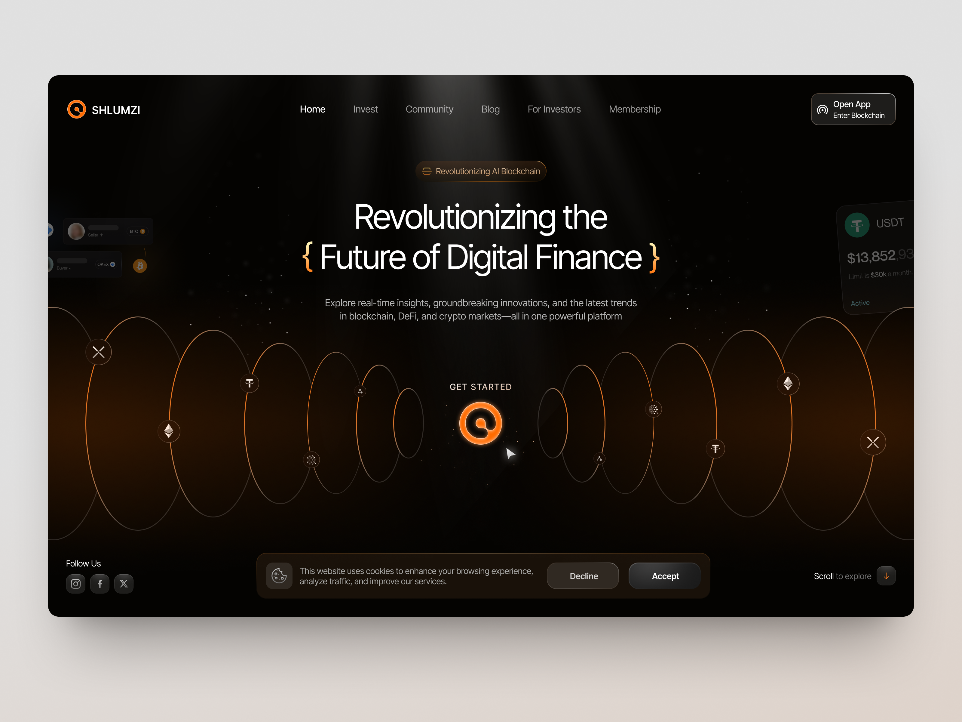 UIUX for Blockchain & Digital Finance design interface platform product service startup ui uiux ux web website
