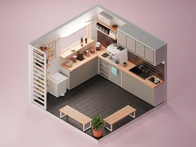 Cozy Coffee Shop 3d blender modeling