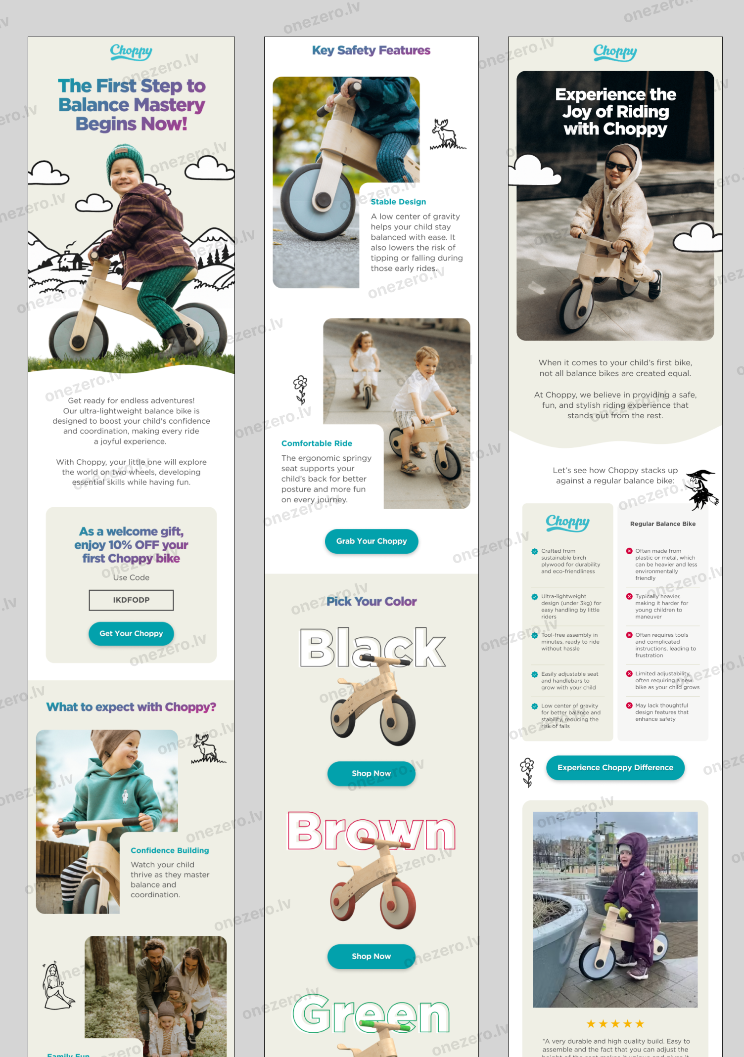 Email Design for a Kids bike brand - Choppy email marketing graphic design