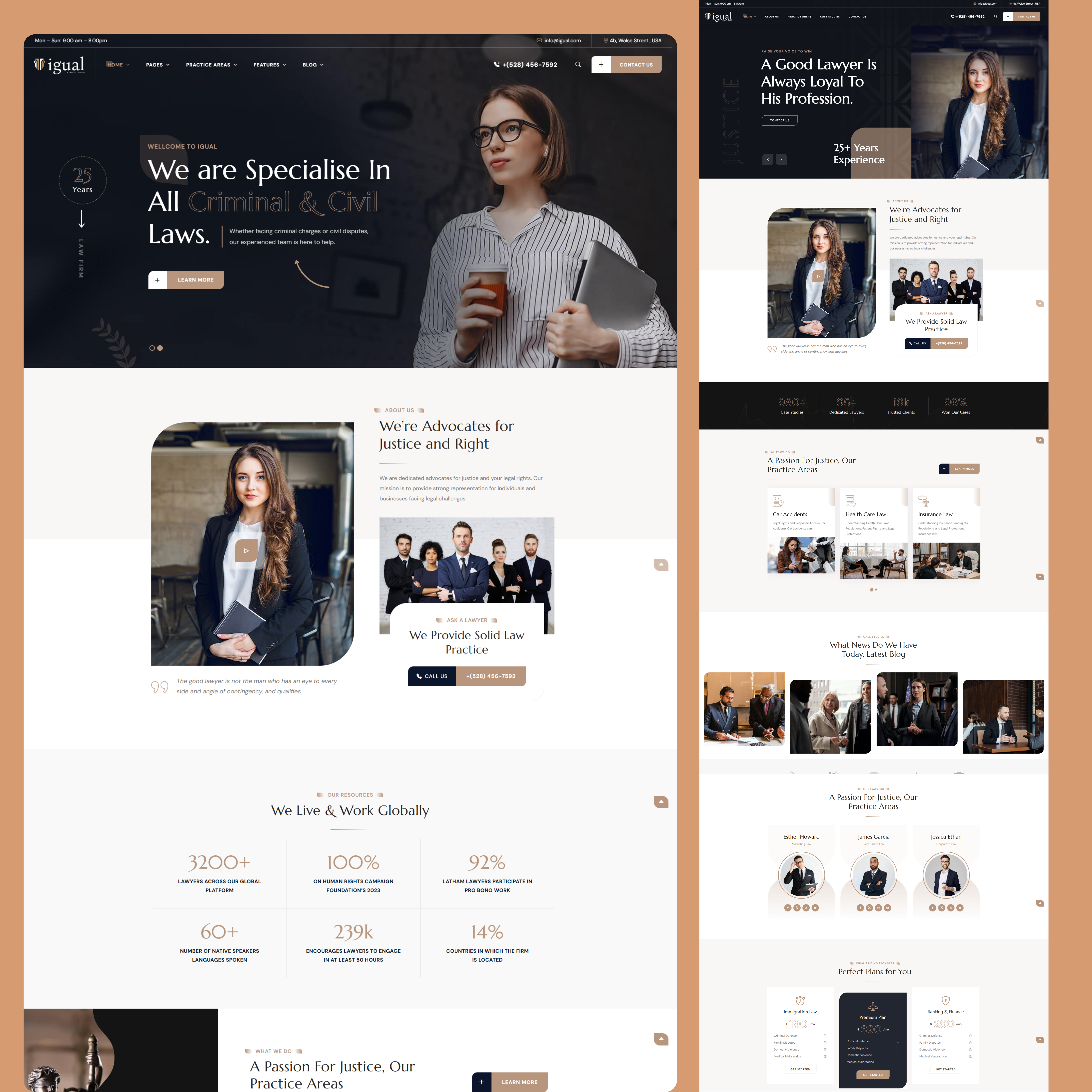 Igual Law Firm Website Design 3d animation behance branding card design graphic design illustration law logo motion graphics nstagram ui vector website wiz wordpress]website